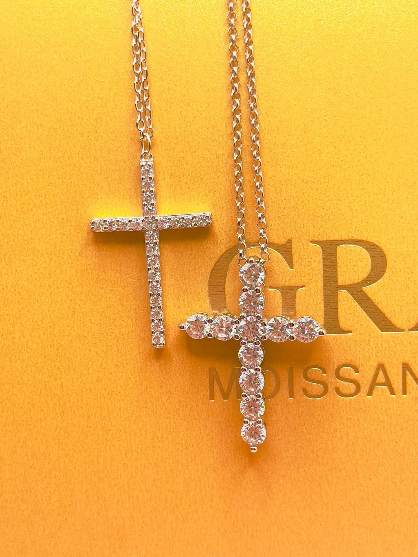 Stefania .925 Sterling Silver Zircon Cross Necklace