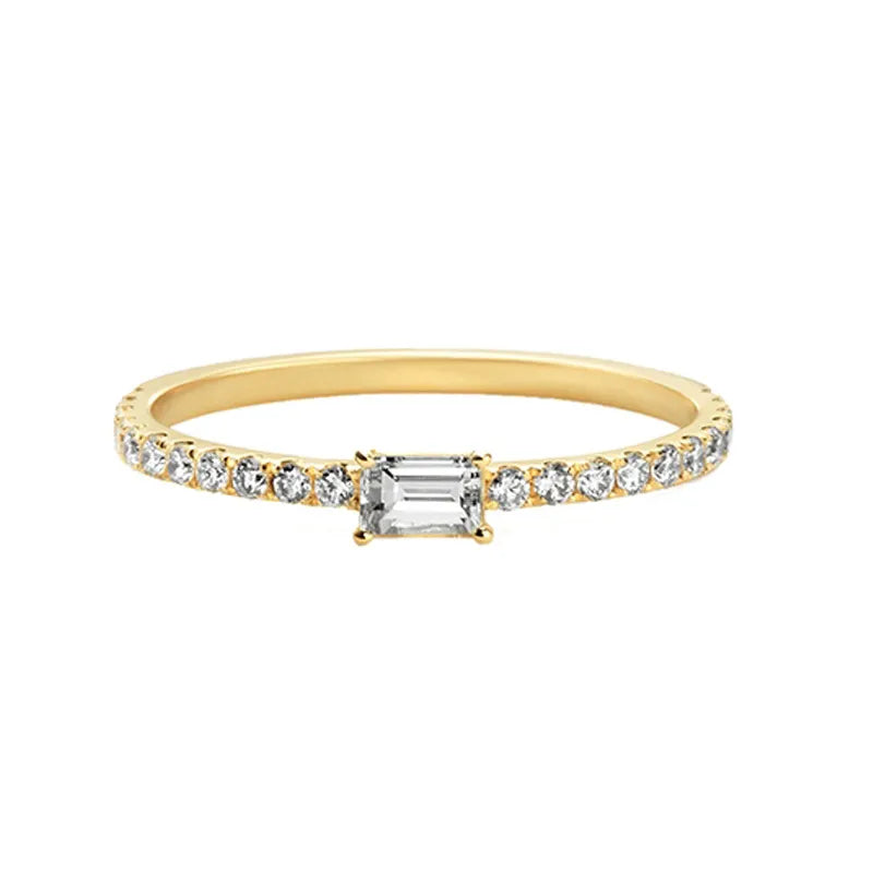 Square Zircon Rings