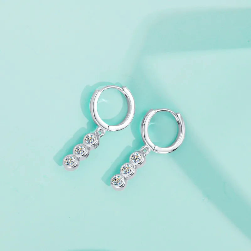 Elegant Geometric Moissanite GRA Drop Earrings