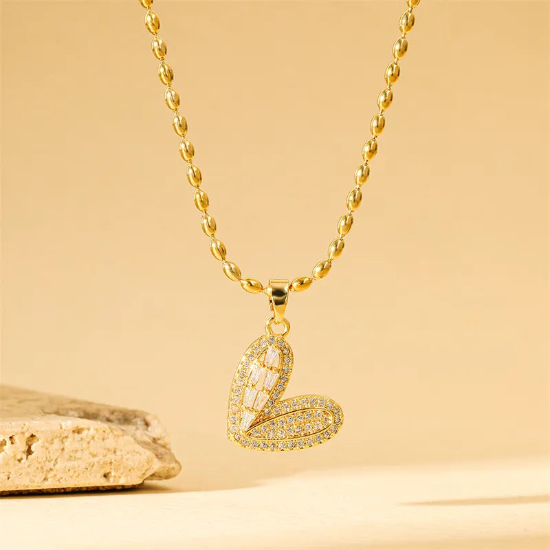 Heart Zircon Pendant Necklace
