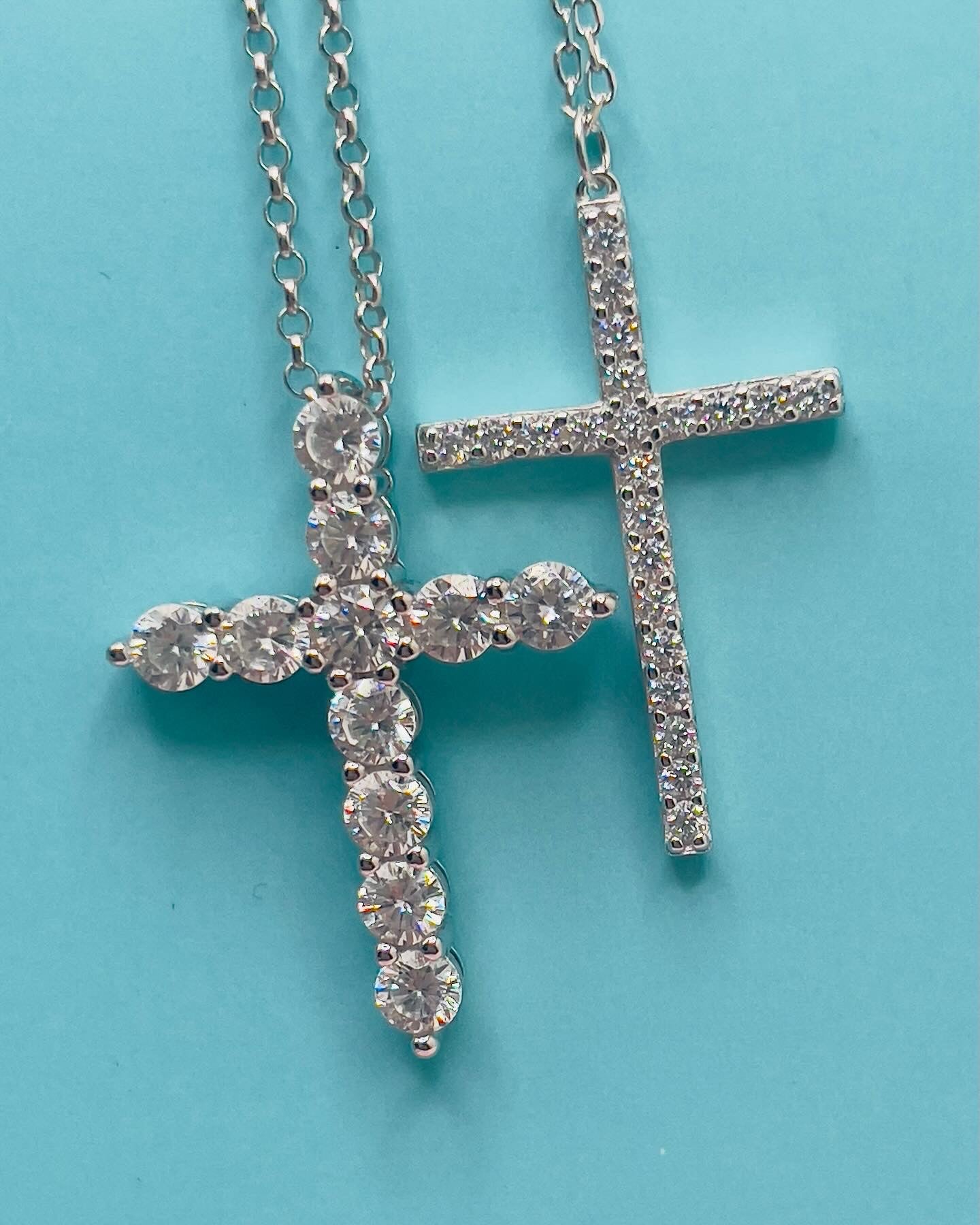Stefania .925 Sterling Silver Zircon Cross Necklace