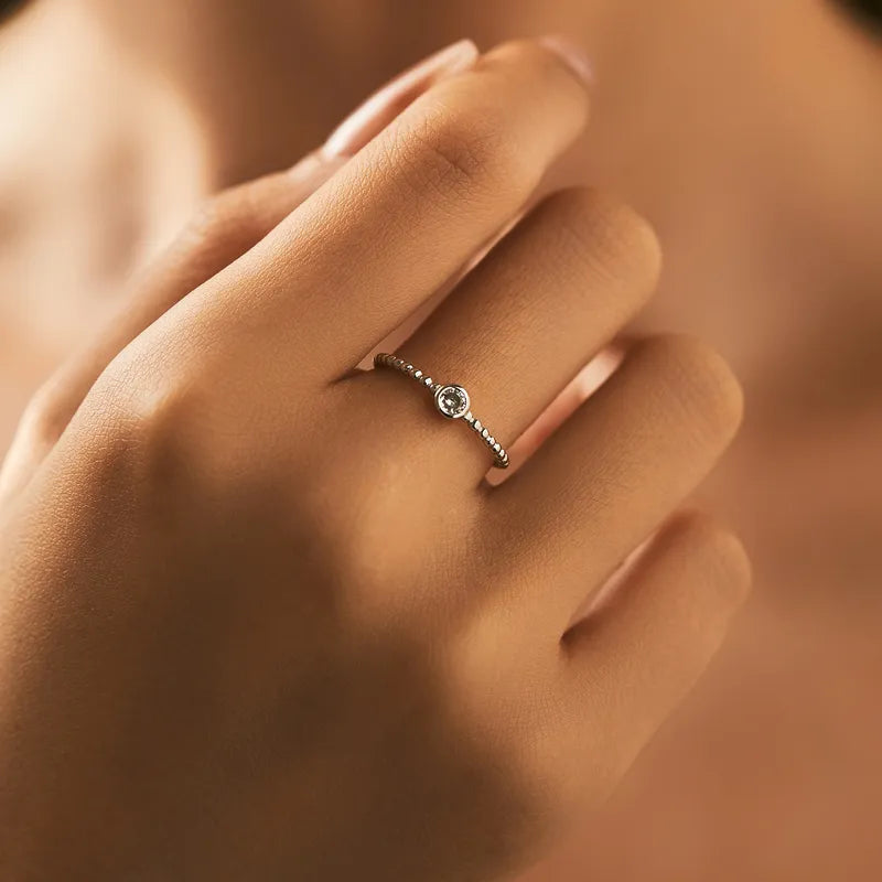 Elegant Round Moissanite GRA Ring
