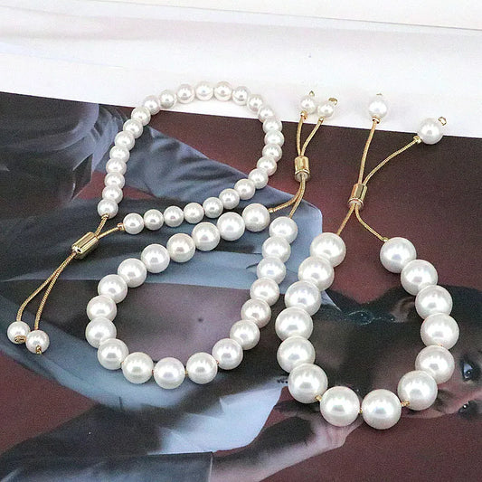 Fashion Round Freshwater Pearl Gold Plated Bracelets