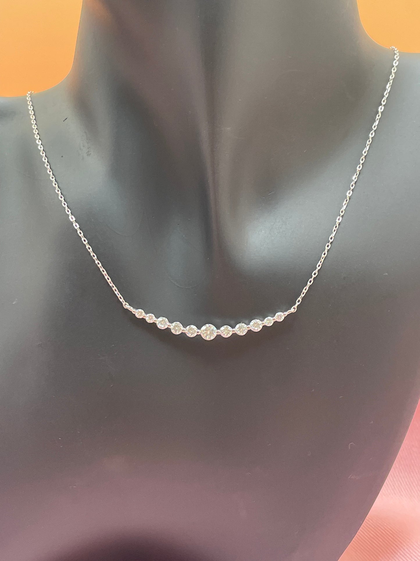 Anna Sterling Silver Moissanite GRA Necklace