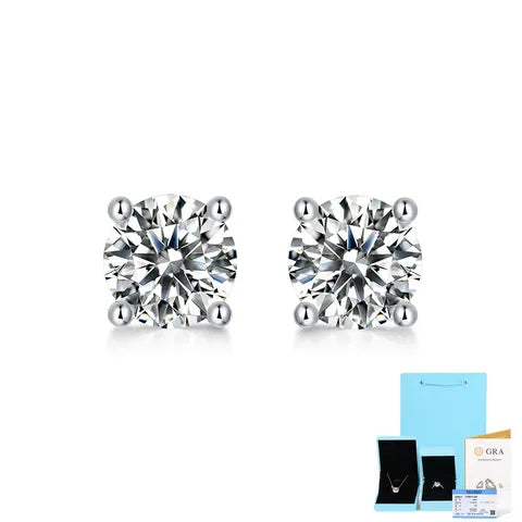 Stunning 2 Carat Moissanite GRA Ear Studs