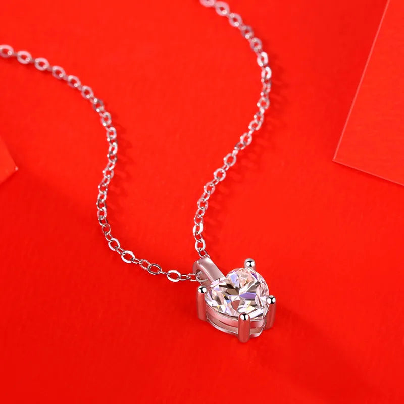 Lady’s Heart Moissanite GRA 1 Carat Pendant Necklace