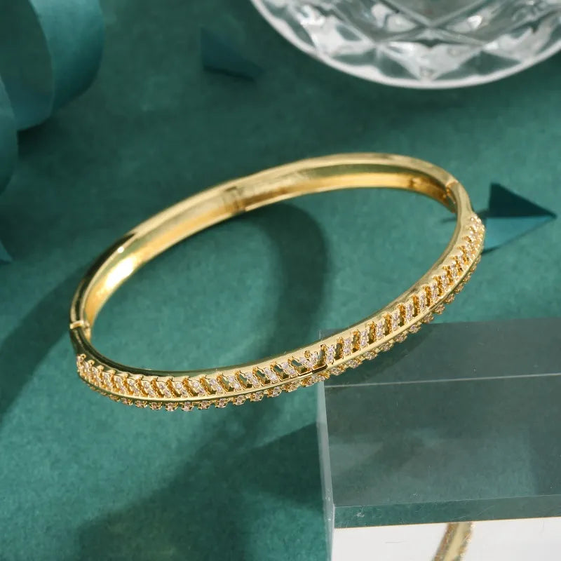 18K Gold Plated Zircon Bangle