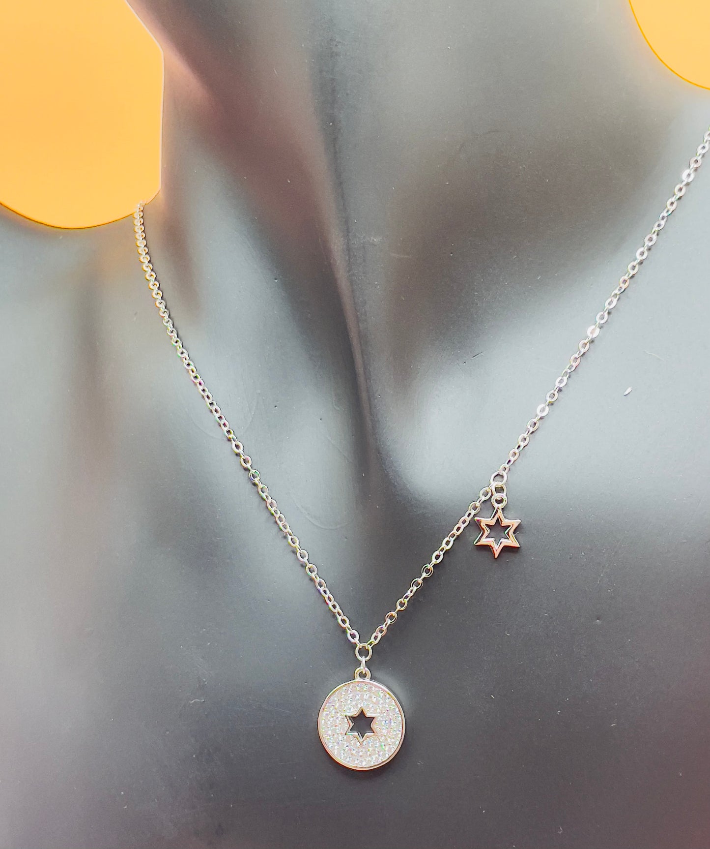 Star of David Zircon Pendant Necklace