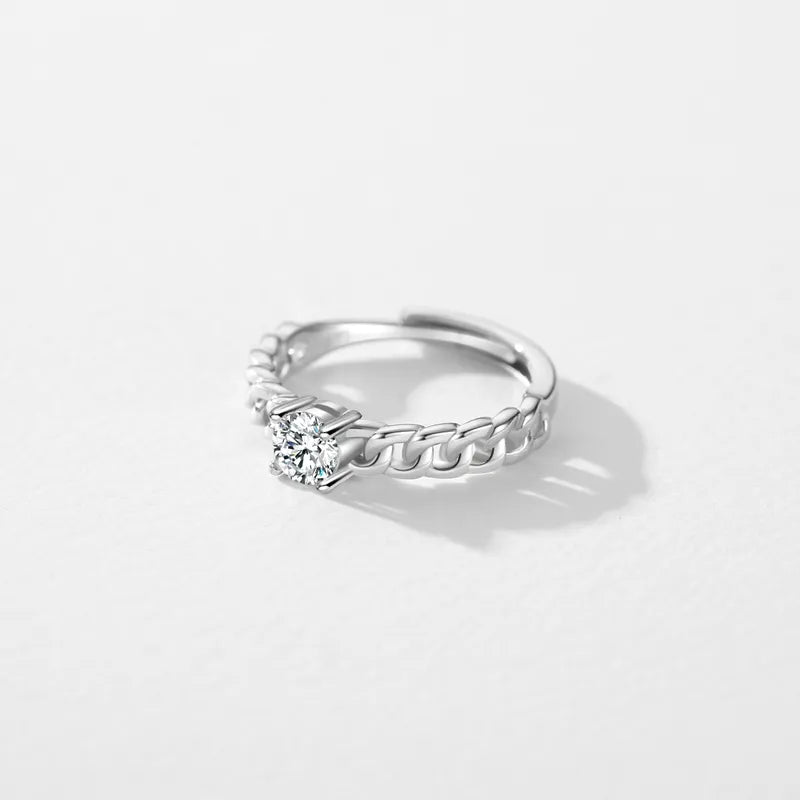 Simple Style Zircon Ring