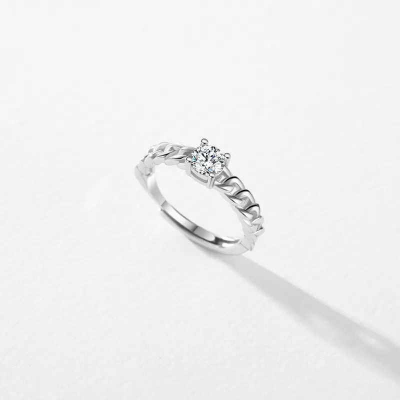 Simple Style Zircon Ring