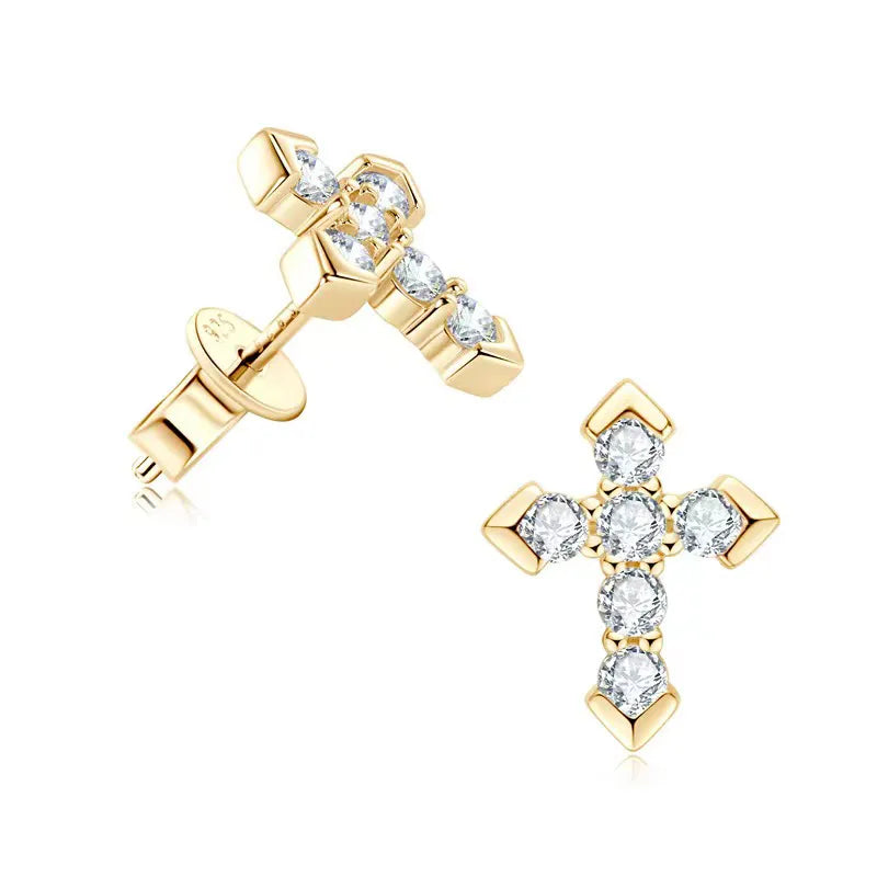 Zircon Cross Ear Studs