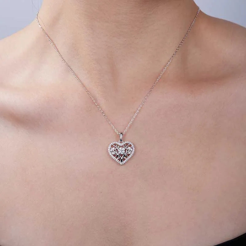 Heart Shape GRA Certificate Pendant Necklace