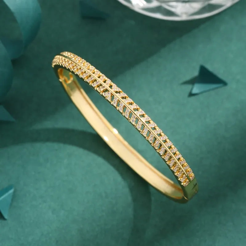 18K Gold Plated Zircon Bangle