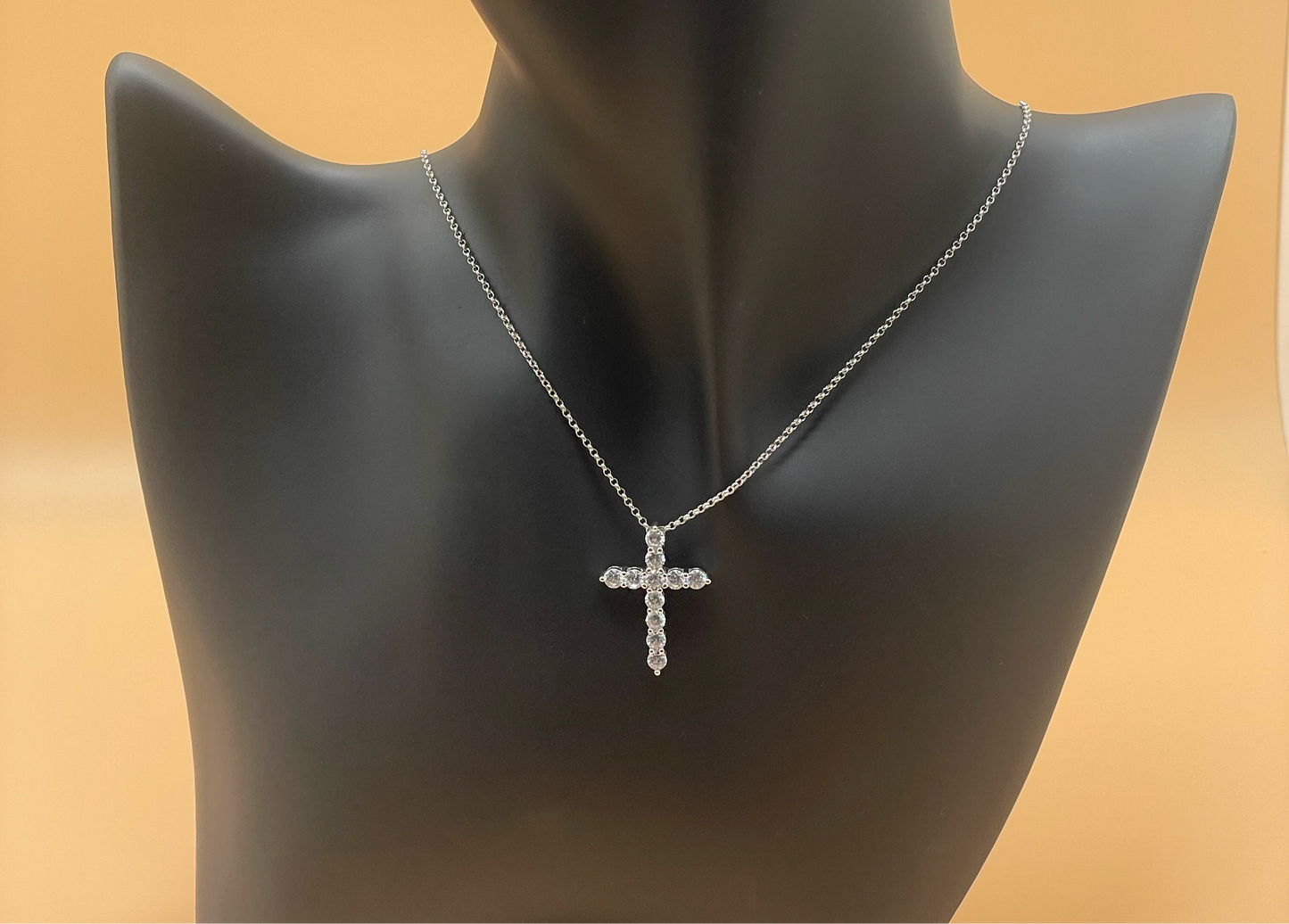 Nicole .925 Sterling Silver Zircon Cross Necklace