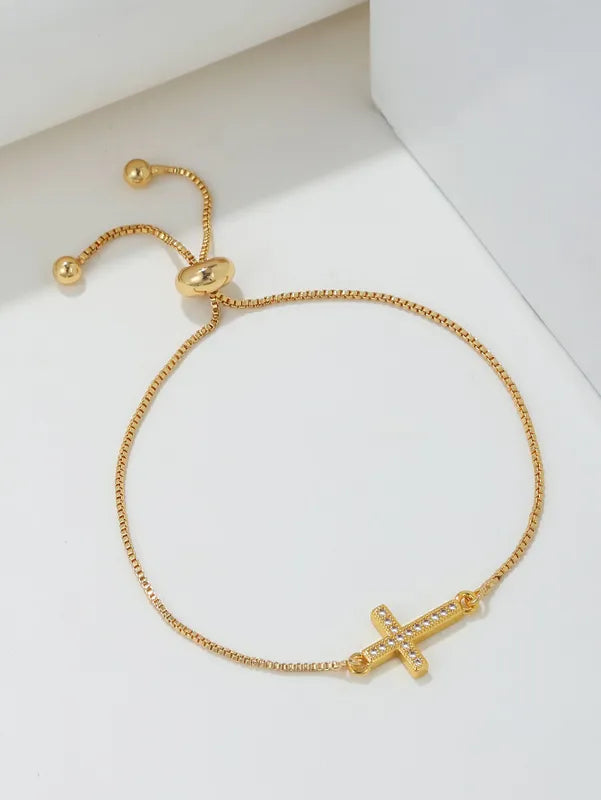 Classic Style Zircon Cross Bracelet