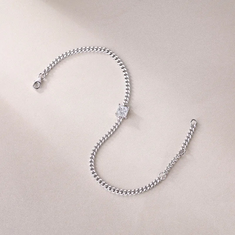 Moissanite GRA Silver Bracelet