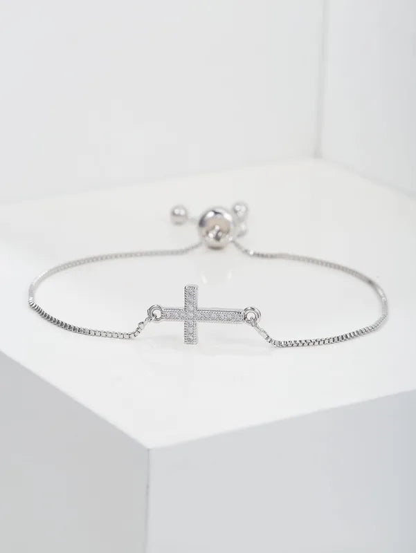 Classic Style Zircon Cross Bracelet