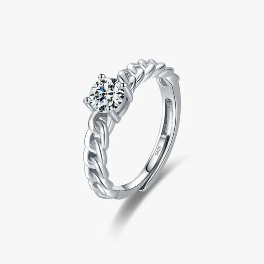 Simple Style Zircon Ring