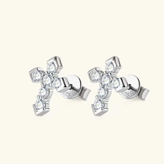 Zircon Cross Ear Studs