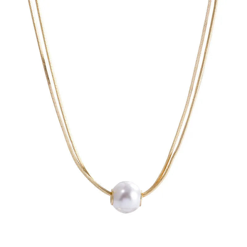 Elegant Pearls Gold Plated Pendant Necklace