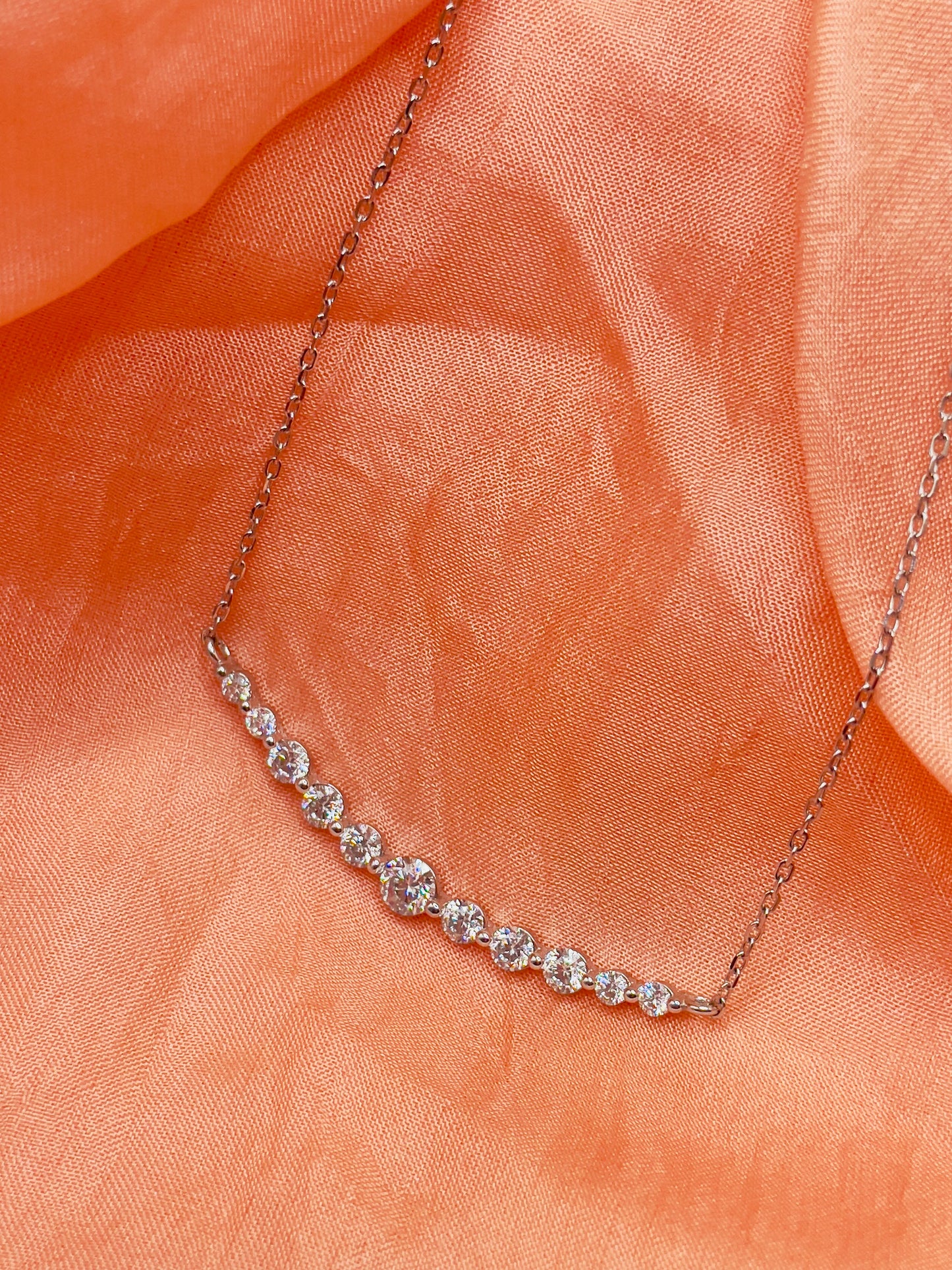 Anna Sterling Silver Moissanite GRA Necklace