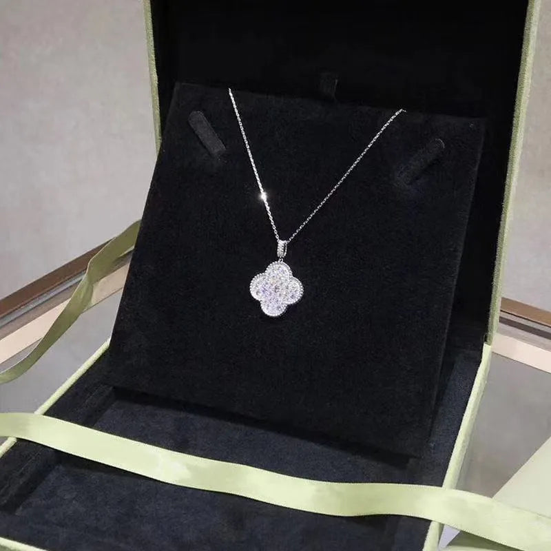 Zircon Clover Pendant Necklace