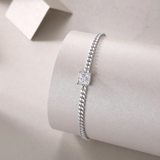 Moissanite GRA Silver Bracelet