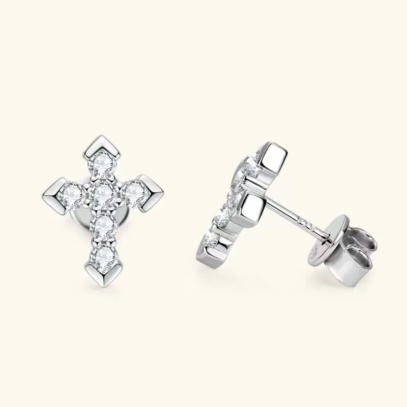 Zircon Cross Ear Studs