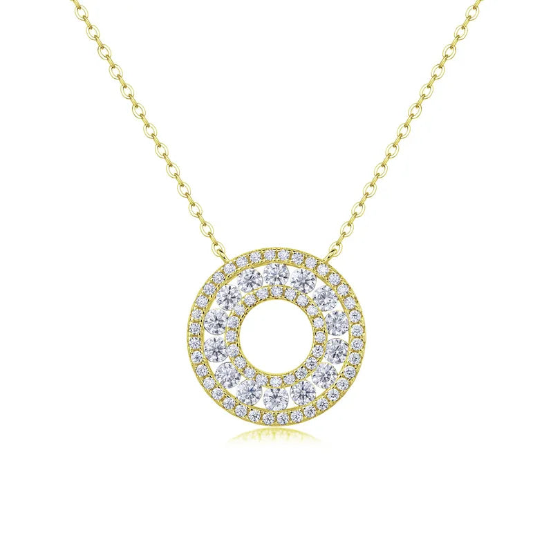 Sterling Silver Moissanite GRA Pendant Necklace