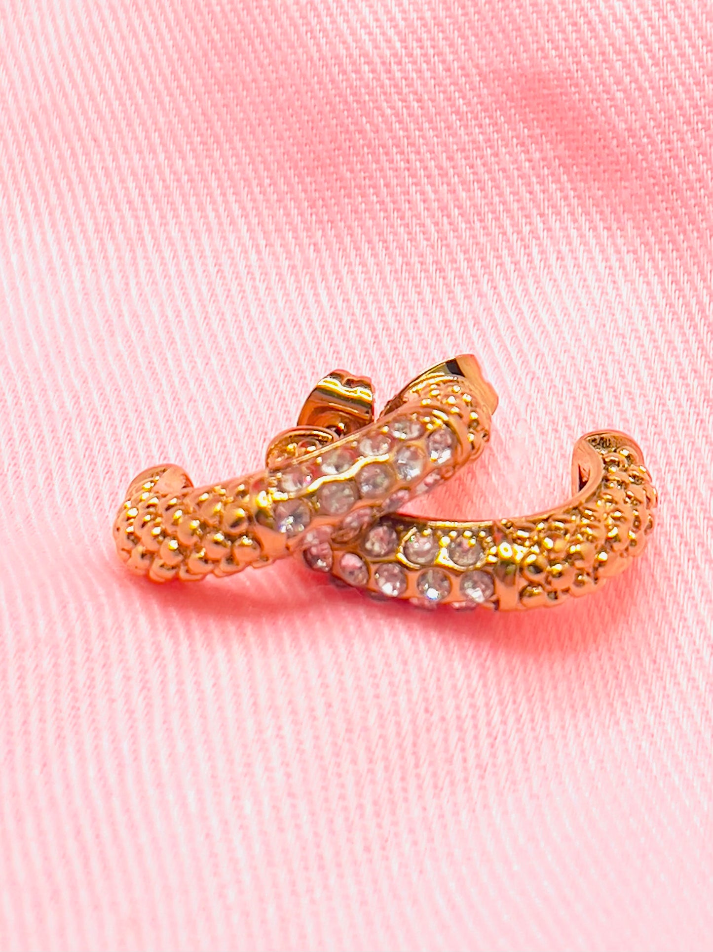 18K Gold Rhinestones Plated Ear Studs