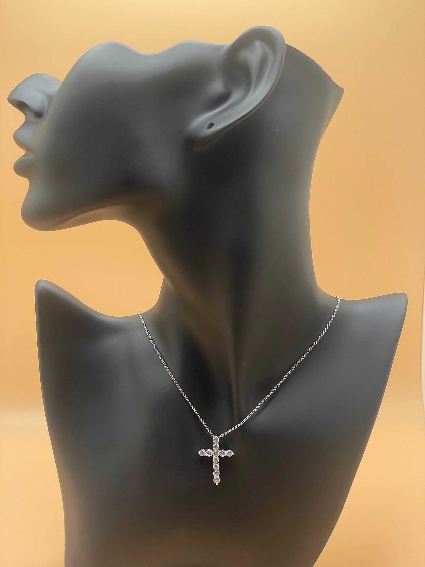 Nicole .925 Sterling Silver Zircon Cross Necklace